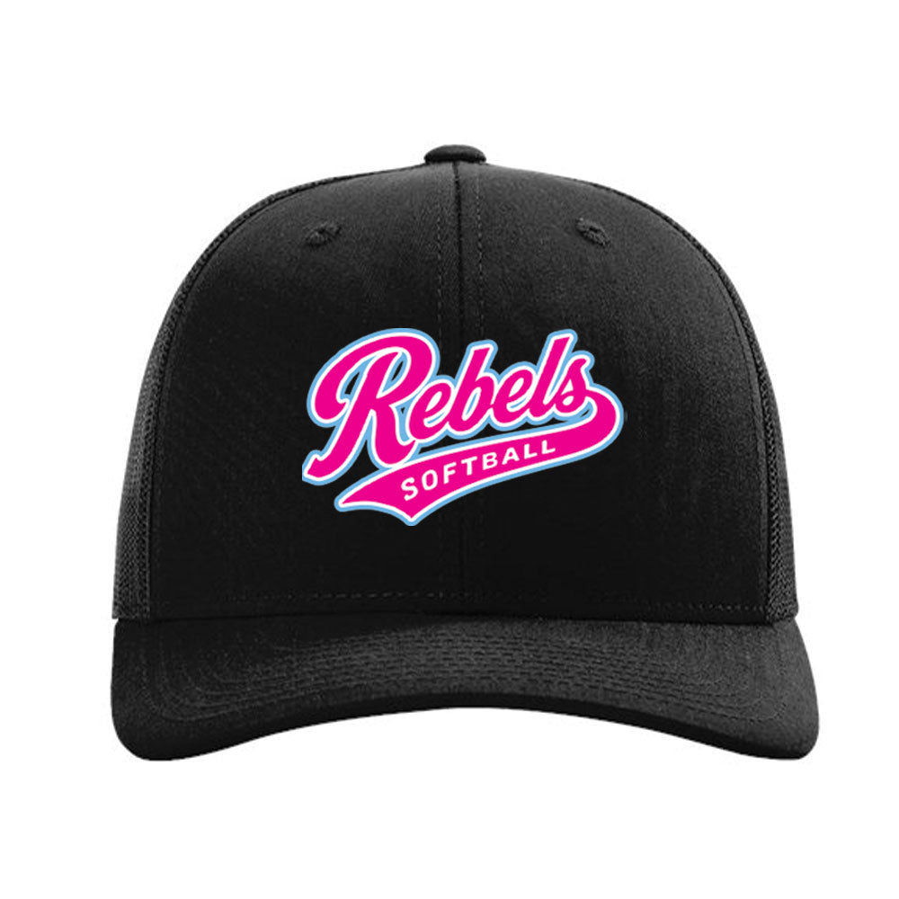 Rebels Softball Richardson Trucker Hat - Black/Black