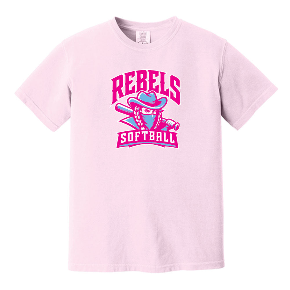 Rebels Softball Comfort Colors Tee - Mascot