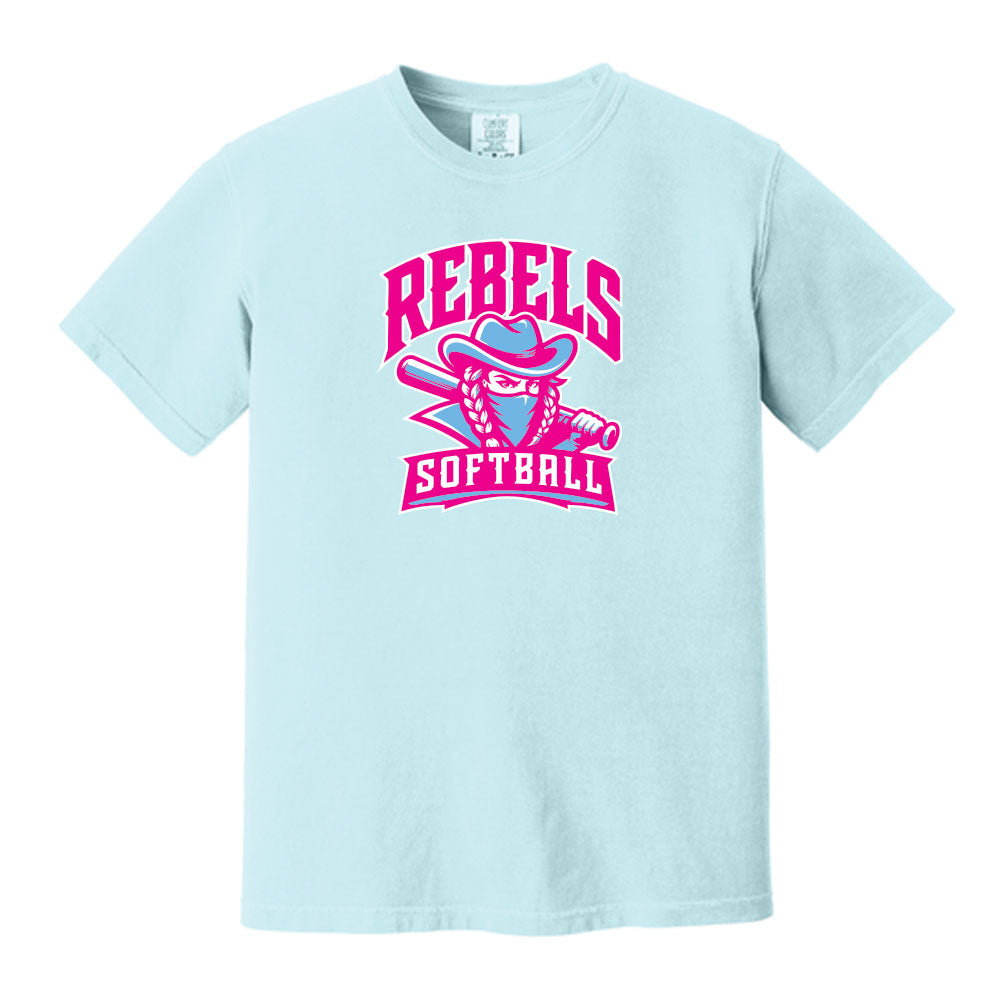 Rebels Softball Comfort Colors Tee - Mascot