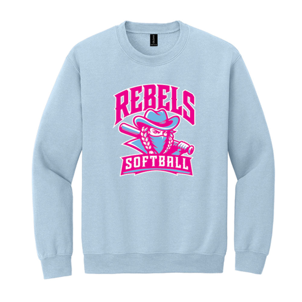 Rebels Softball Gildan Crewneck Sweatshirt - Mascot