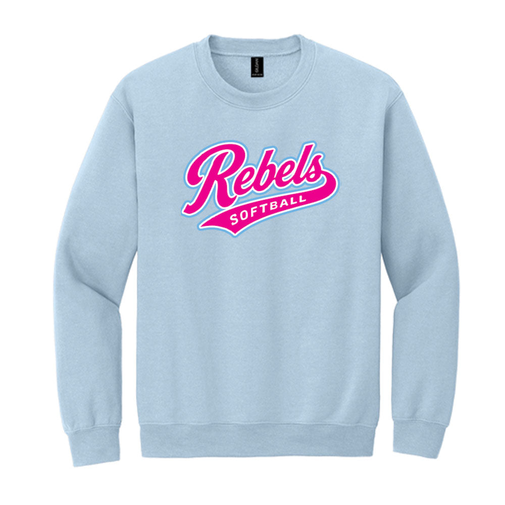 Rebels Softball Gildan Crewneck Sweatshirt - Script