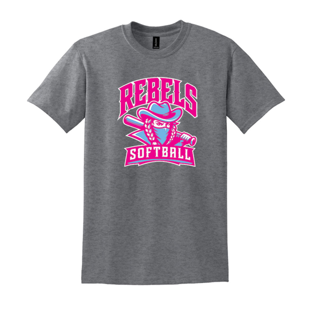 Rebels Softball Gildan Tee - Mascot