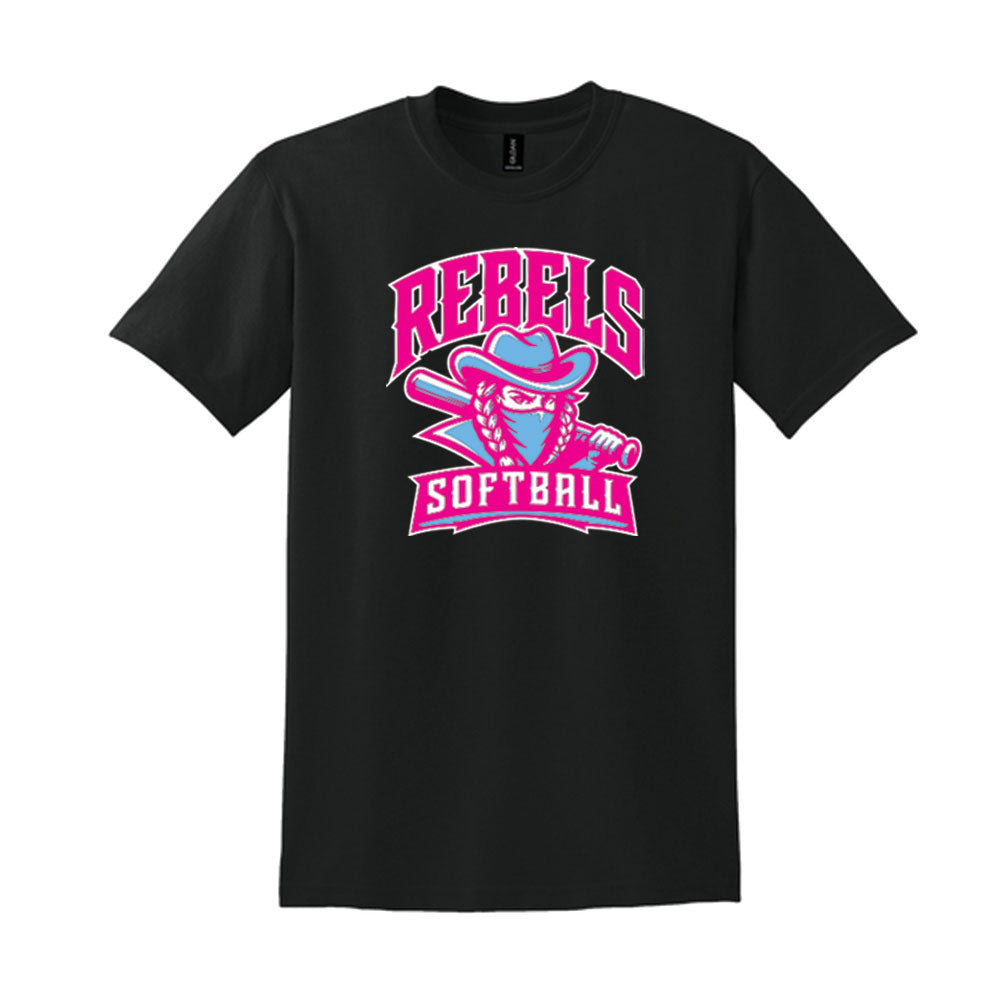 Rebels Softball Gildan Tee - Mascot