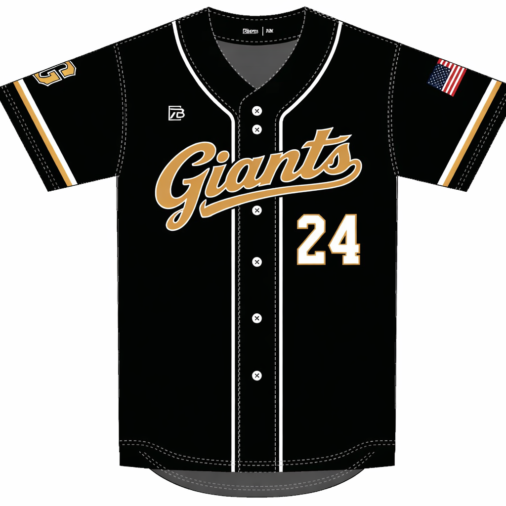 Westchester Giants Black Button Down Jersey - Black