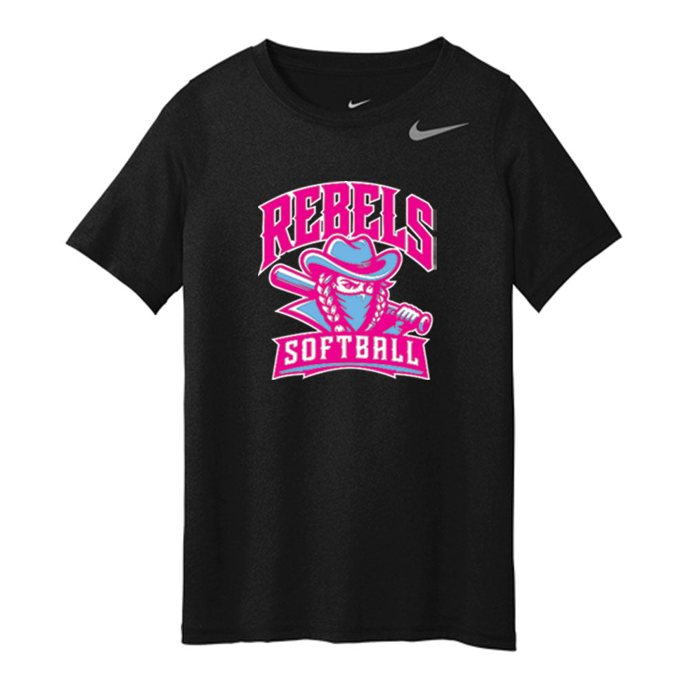 Rebels Softball Nike Youth Tee - Mascot