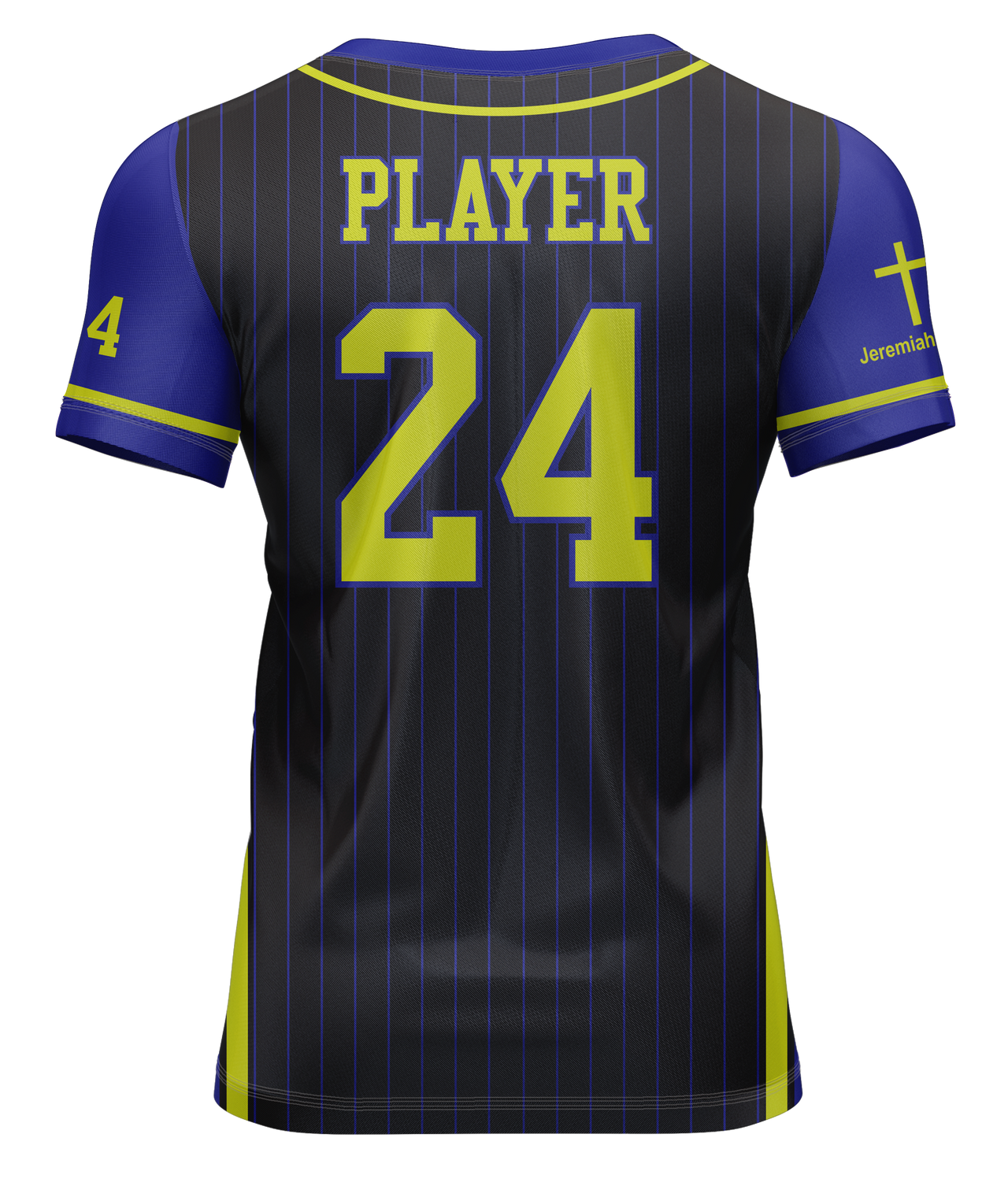 Saluda Storm Player Pinstripe Jersey - Black/Purple (Champro Sports)