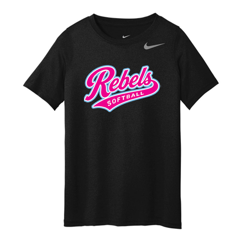 Rebels Softball Nike Youth Tee - Script