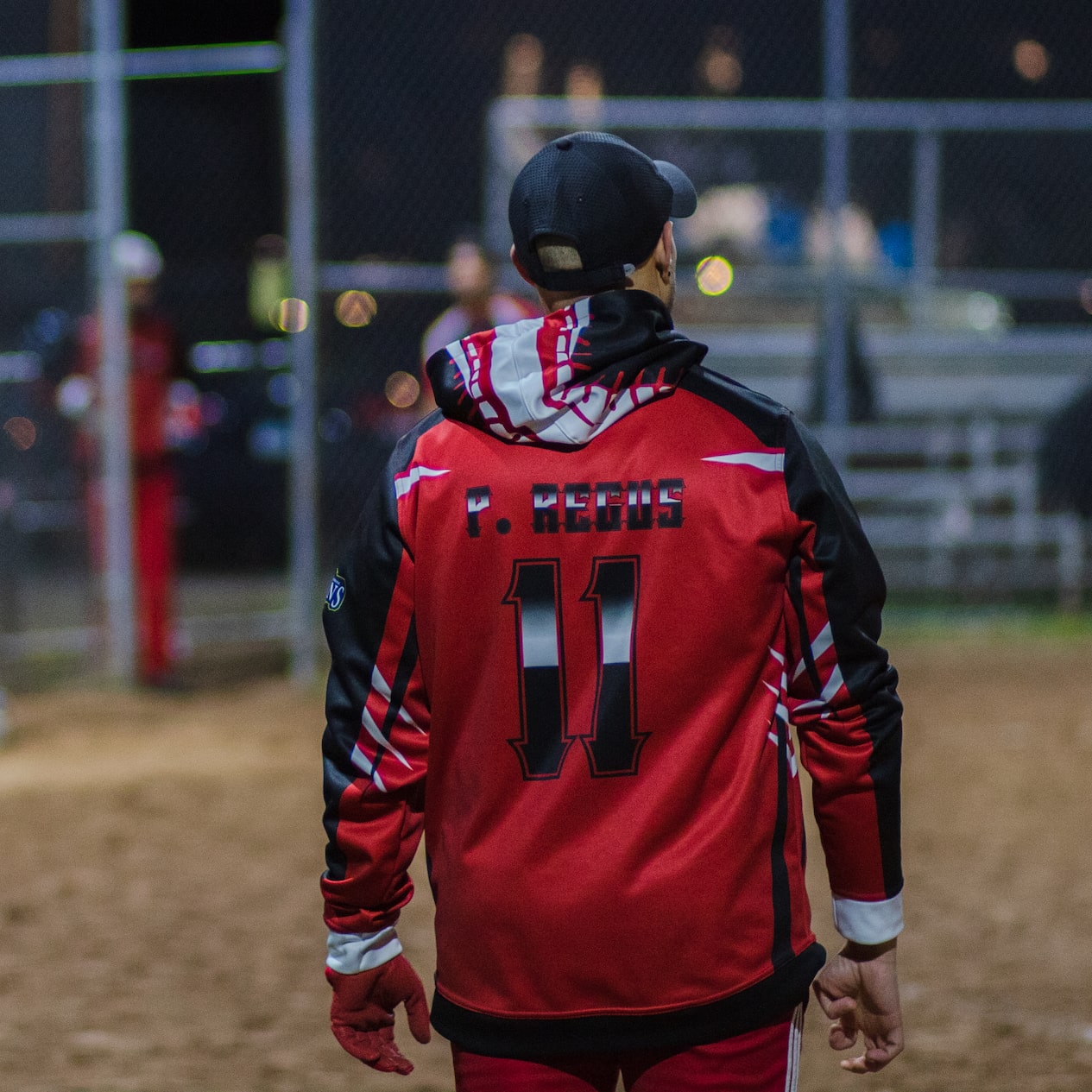 red team hoodies customized with name and number