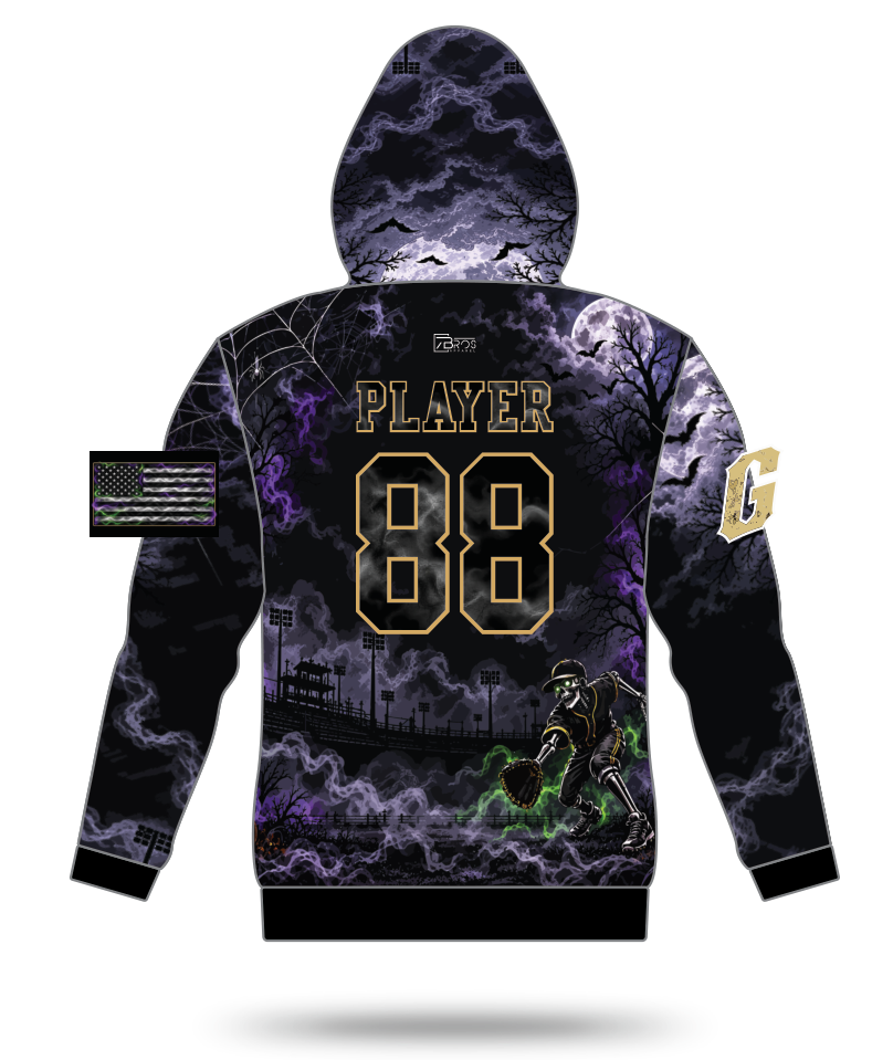 Giants Halloween Hoodie back with player name and number