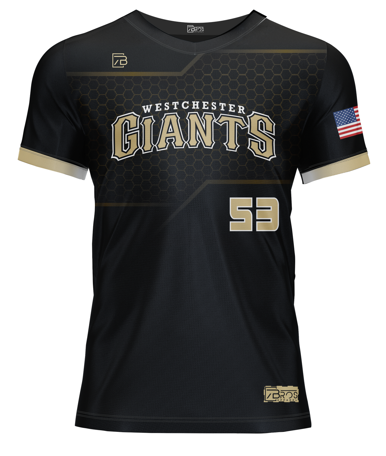 Westchester Giants Black Custom Sublimated Jersey