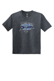 Blue Storm Delta Soft Youth Soft Spun Tee in Athletic Navy or Charcoal Heather | Blue Storm