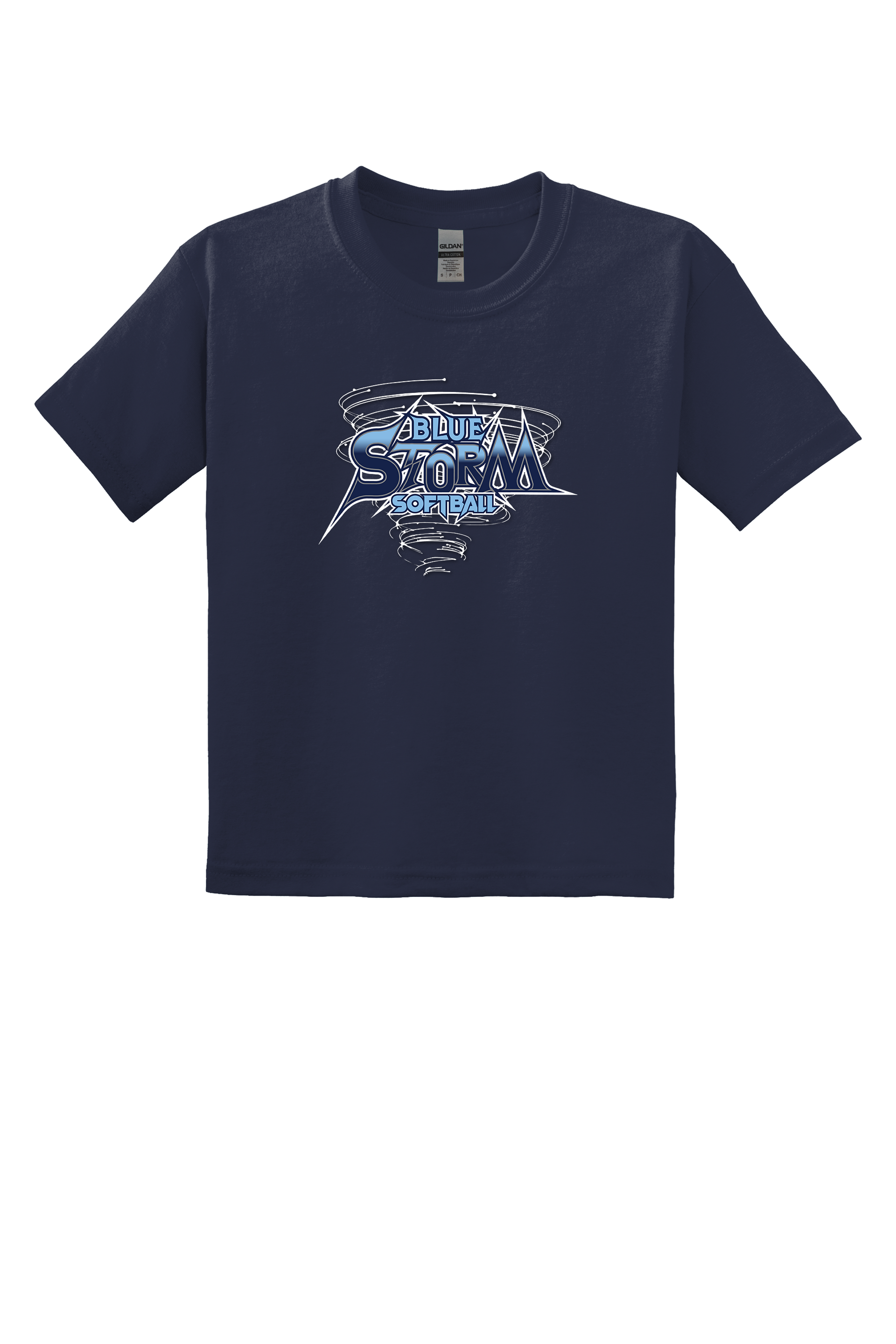 Blue Storm Delta Soft Youth Soft Spun Tee in Athletic Navy or Charcoal Heather | Blue Storm