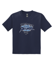 Blue Storm Delta Soft Youth Soft Spun Tee in Athletic Navy or Charcoal Heather | Blue Storm