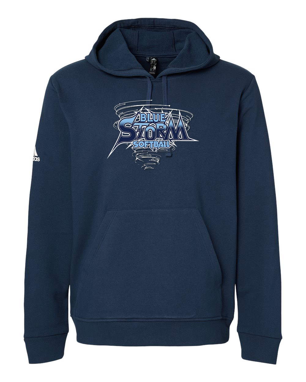 Blue Storm Mens Adidas - Fleece Hooded Sweatshirt in Dark Grey Heather or Collegiate Navy Blue | Blue Storm