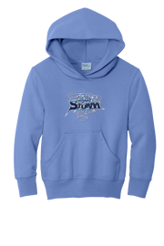 Blue Storm Port & Company Youth Core Fleece Pullover Hooded Sweatshirt in Columbia Blue | Blue Storm